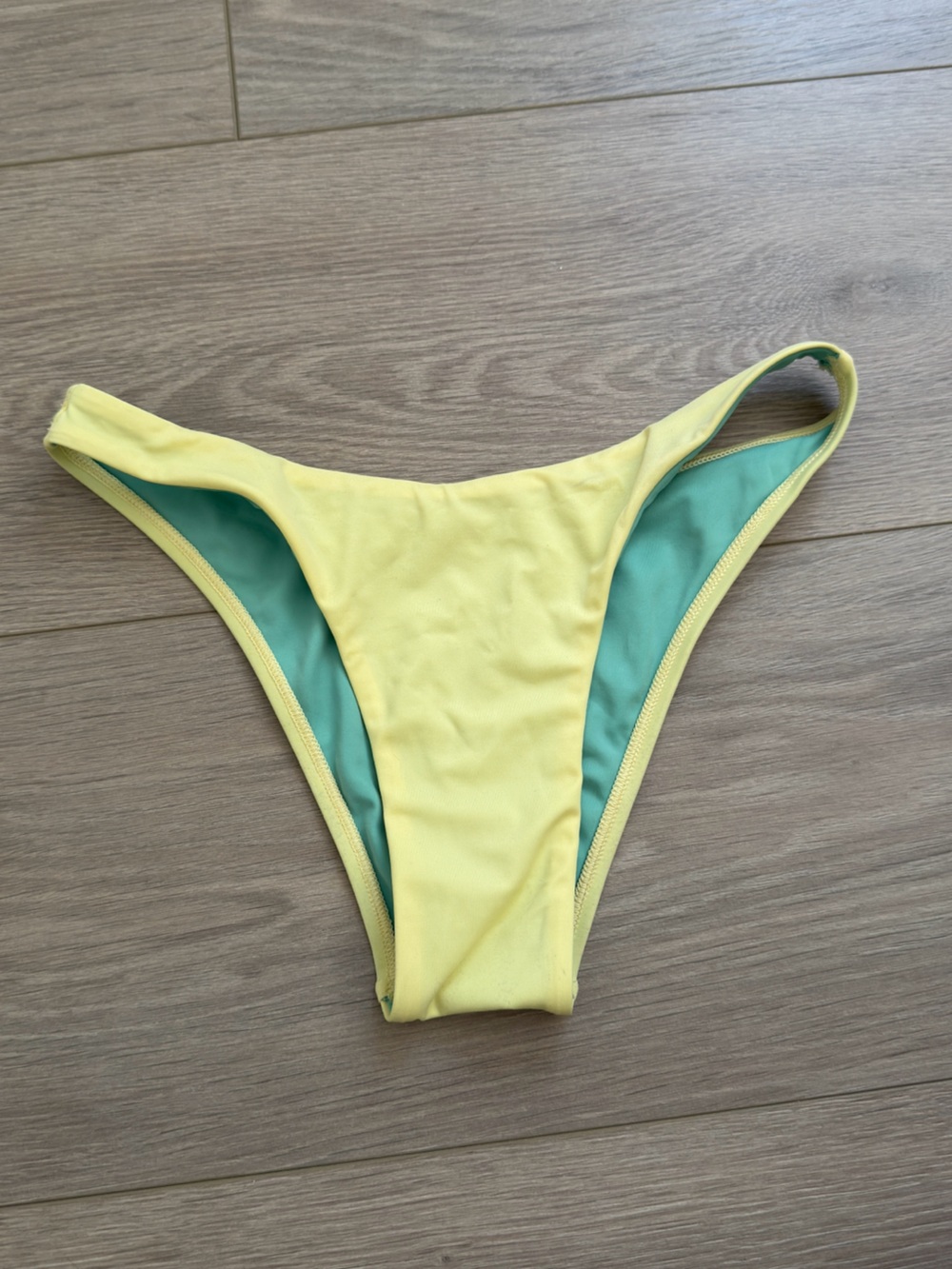 Jolyn Clothing Yellow Bikini Bottom with Mint Lining